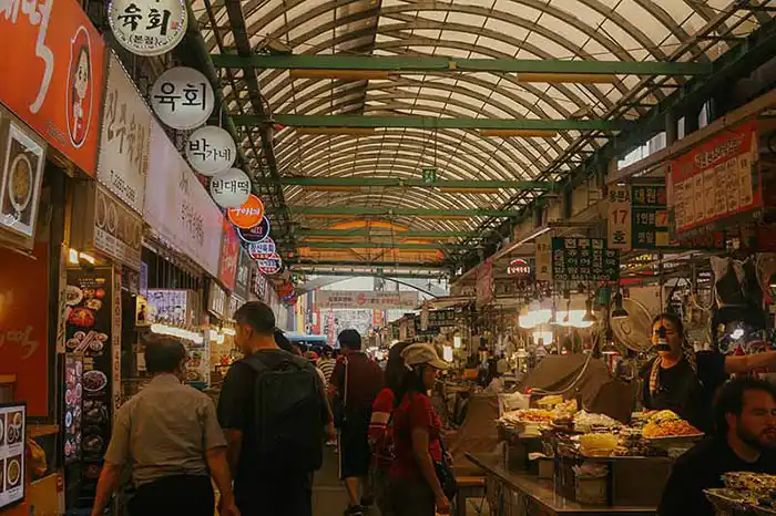 Inside South Korean GwangJangfood market