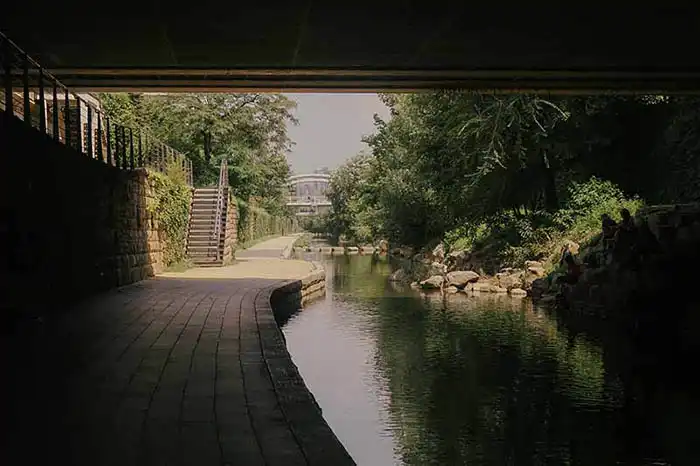 Under Seoul's highway park, Cheonggyecheon, bridge